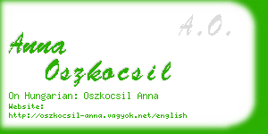 anna oszkocsil business card